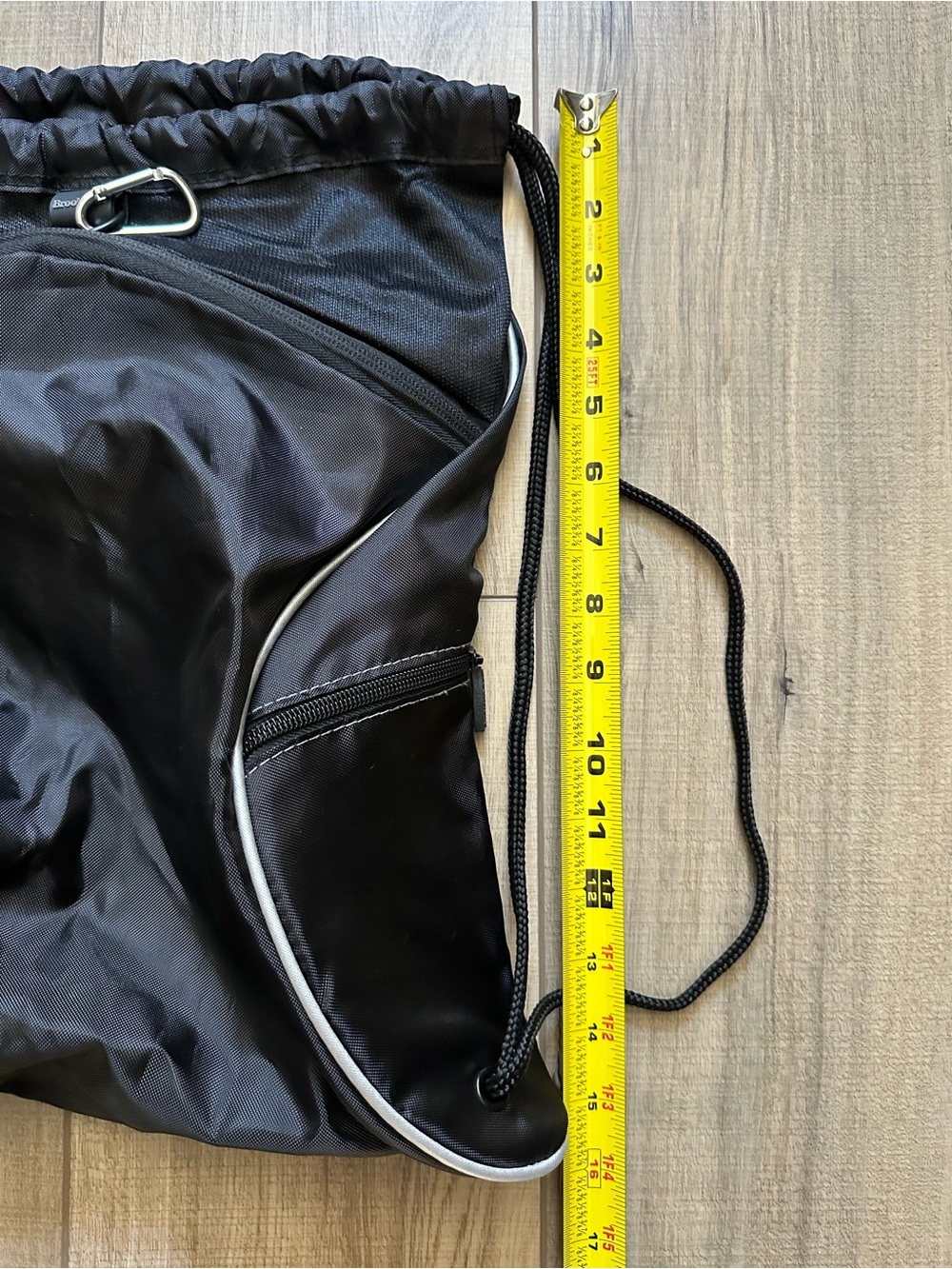 Brookstone Black Drawstring Backpack - Picture 6 of 6